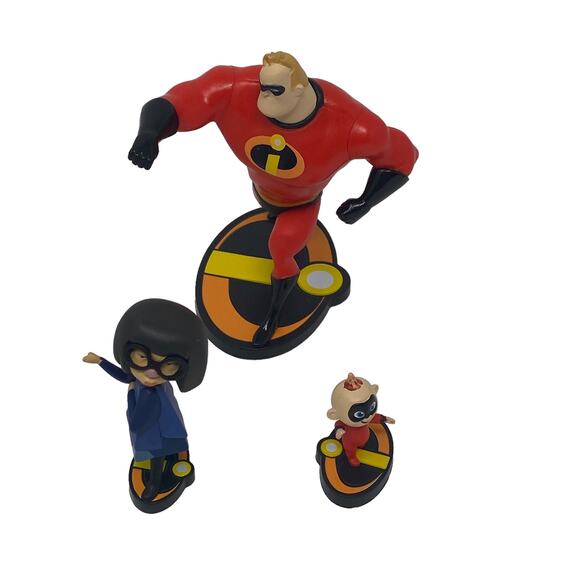 Disney Pixar The Incredibles Lot Of Seven Toy Figurines Cake Toppers Decorations - Picture 4 of 16